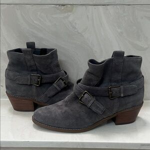 Gray Suede Ankle Boots